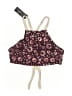 Tavik Floral Burgundy Ivory Swimsuit Top Size S - photo 1