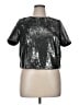Forever 21 Plus 100% Polyester Metallic Silver Short Sleeve Top Size XL Plus - photo 1