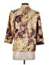 Coldwater Creek 100% Cotton Print Gold Blazer Size 4 - photo 2