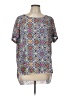 Spense 100% Polyester Multi Color Purple Short Sleeve Blouse Size L (estimated) - photo 1