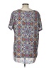 Spense 100% Polyester Multi Color Purple Short Sleeve Blouse Size L (estimated) - photo 2