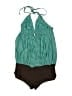 Unbranded Chevron-herringbone Green Swimsuit Top Size S (estimated) - photo 1