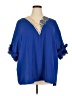 Shein Curve 100% Polyester Blue 3/4 Sleeve Blouse Size 20 Plus (4) - photo 1