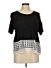 Kensie 100% Viscose Black Short Sleeve Top Size M - photo 1