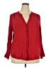 Old Navy 100% Rayon Red Long Sleeve Blouse Size XXL - photo 1