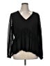 Estelle 100% Polyester Black Long Sleeve Blouse Size 1X - photo 1
