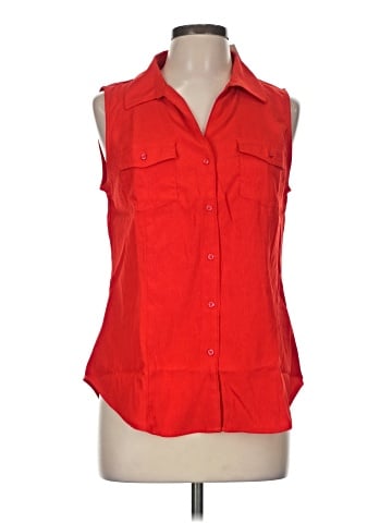 Cato Sleeveless Button-Down Shirt (view 1)