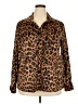 Crazy Train Animal Print Brown Long Sleeve Button-Down Shirt Size 2X - photo 1