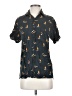 Assorted Brands 100% Viscose Print Black Short Sleeve Button-Down Shirt Size S - photo 1