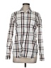 Splendid 100% Cotton Plaid Ivory Long Sleeve Button-Down Shirt Size M - photo 1