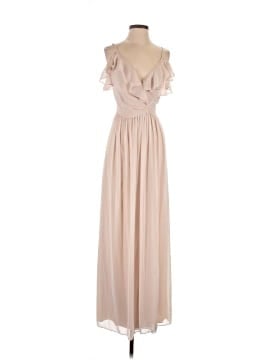 white christmas dresses V-Neck Pleated Sleeveless High-Low Chiffon Wedding Guest Dress main image 1