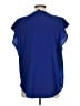 Black Label by Chico's 100% Polyester Blue Short Sleeve Blouse Size Lg (2) - photo 2