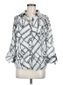 JM Collection Print Silver 3/4 Sleeve Blouse Size 6 - photo 1