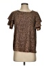 Shein 100% Polyester Brown Short Sleeve Blouse Size S - photo 1