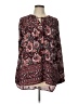 DR2 100% Polyester Burgundy Long Sleeve Blouse Size L - photo 1
