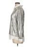Kim & Cami Metallic Silver Long Sleeve Blouse Size L - photo 5