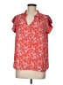 VOY 100% Polyester Red Short Sleeve Blouse Size M - photo 1