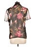Virgo Floral Black Short Sleeve Blouse Size 10 - photo 2