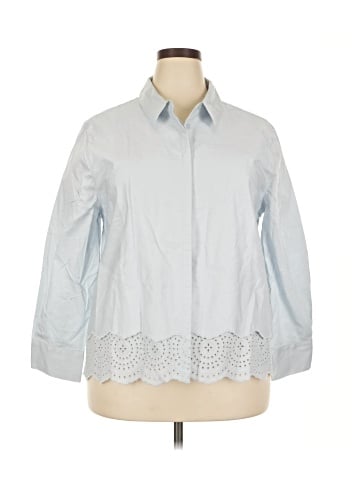 Design History 3/4 Sleeve Button-Down Shirt (view 1)