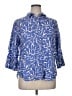 Chico's 100% Linen Blue 3/4 Sleeve Blouse Size XL (3) - photo 1