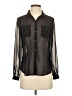 Ann Taylor LOFT 100% Polyester Plaid Black Long Sleeve Blouse Size XS - photo 1