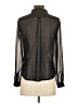 Ann Taylor LOFT 100% Polyester Plaid Black Long Sleeve Blouse Size XS - photo 2