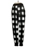 Aero 100% Polyester Checkered-gingham Black Casual Pants Size S - photo 2