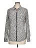 MICHAEL Michael Kors 100% Polyester Animal Print Silver Long Sleeve Blouse Size L - photo 1