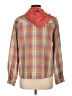 Made With Love Plaid Orange Long Sleeve Button-Down Shirt Size L - photo 2
