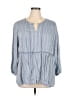 Fever 100% Rayon Blue 3/4 Sleeve Blouse Size XL - photo 1