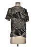 H&M 100% Viscose Animal Print Black Short Sleeve Blouse Size 4 - photo 1