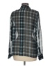 QMack 100% Polyester Plaid Gray Long Sleeve Blouse Size M - photo 2