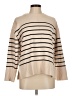 In Loom Stripes Tan Turtleneck Sweater Size M - photo 1