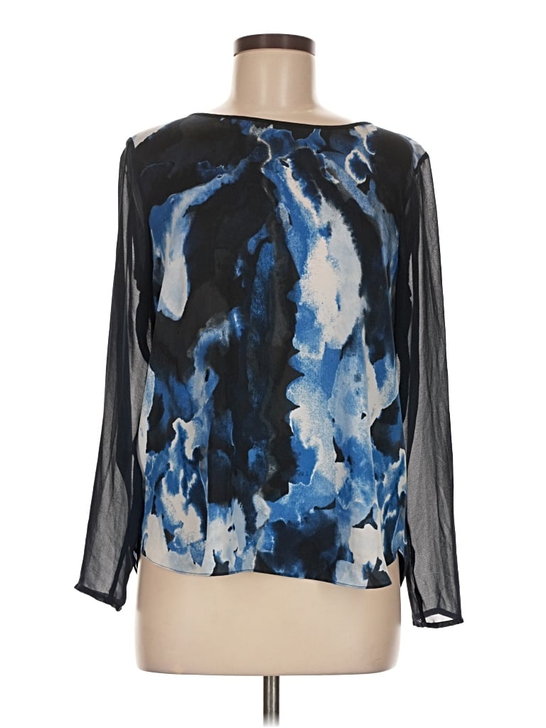 Pre-owned Dknyc 3/4 Sleeve Blouse In Blue