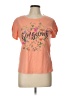 Elle Floral Orange Short Sleeve T-Shirt Size L - photo 1
