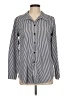 Shein 100% Polyester Stripes Silver Long Sleeve Blouse Size M - photo 1