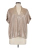 Brooke Wright Metallic Silver Short Sleeve Blouse One size - photo 1