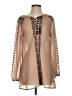 BCBGMAXAZRIA 100% Polyester Solid Tan Long Sleeve Blouse Size XS - photo 1