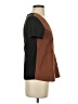 Alysi 100% Cotton Color Block Brown Short Sleeve Top Size 4 - photo 4