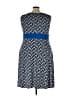 Perceptions Print Blue Casual Dress Size 24 waist - photo 2