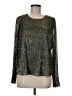 Banana Republic Metallic Silver Long Sleeve Blouse Size M - photo 1