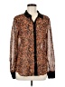 Hinge Animal Print Orange Long Sleeve Blouse Size M - photo 1