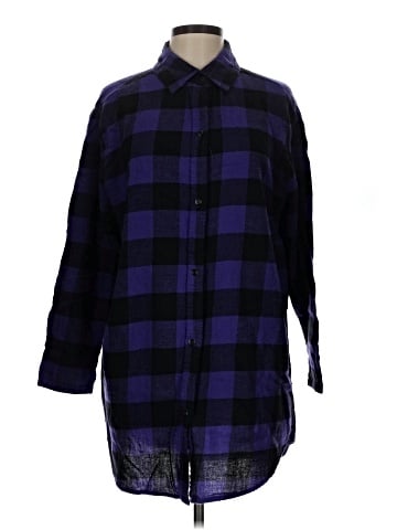 Collections etc. 3/4 Sleeve Button-Down Shirt (view 1)