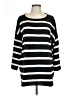 Eileen Fisher 100% Cotton Stripes Black Pullover Sweater Size L - photo 1