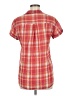 James Perse 100% Cotton Plaid Red Short Sleeve Blouse Size Med (2) - photo 2