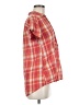 James Perse 100% Cotton Plaid Red Short Sleeve Blouse Size Med (2) - photo 4
