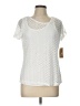 JM Collection White Short Sleeve Blouse Size L (petite) - photo 1