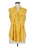 VeraRose Yellow Sleeveless Button-Down Shirt Size M - photo 1