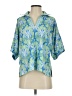 Emily McCarthy 100% Polyester Tropical Blue Short Sleeve Blouse Size XS - photo 1