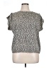 Who What Wear 100% Polyester Silver Short Sleeve Blouse Size XL - photo 1